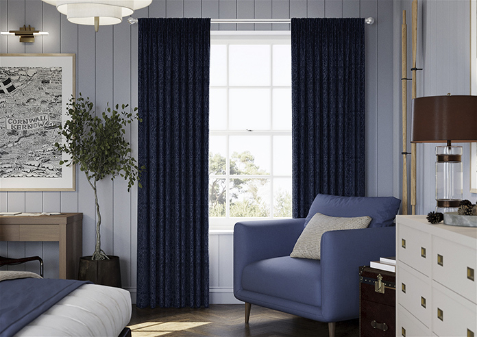 Tiverton, Indigo - Made to Measure Curtains - Image 3